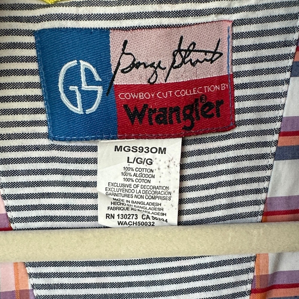 Wrangler George Strait Plaid Western Shirt Large Short Sleeve Cowboy - Picture 2 of 7